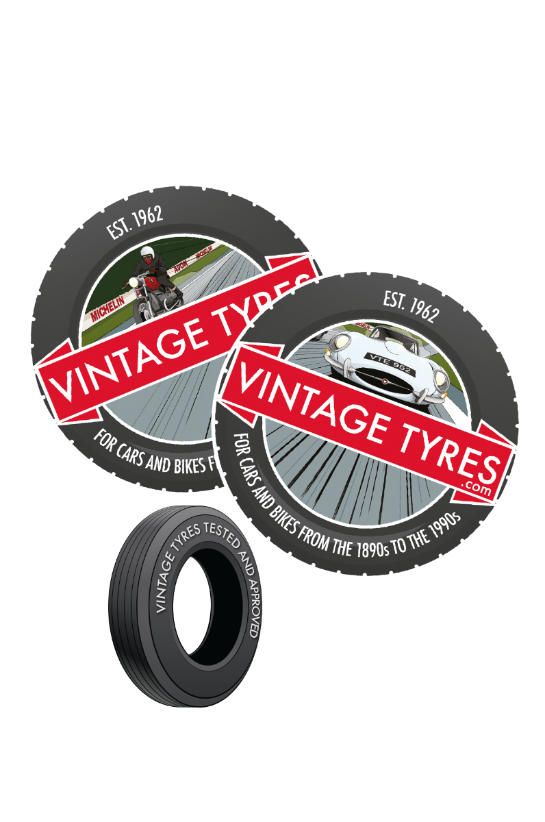 Vintage Tyres Car and Bike Beermat